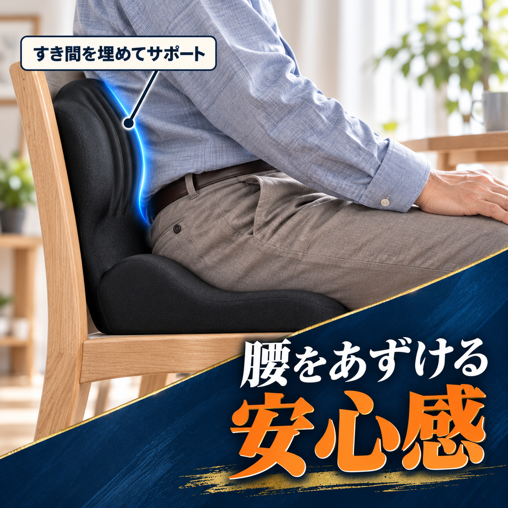 すわりフィット｜腰もお尻も包み込む低反発クッション